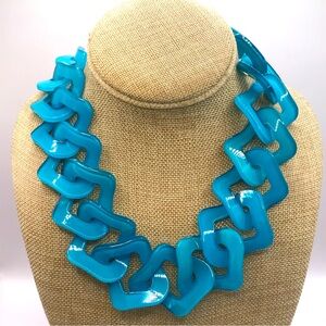 ZENZII Blue Lucite Chain Link Necklace